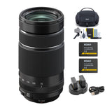 Fujifilm XF70-300mmF4-5.6 R LM OIS WR Lens with Rechargeable Battery (2 pack) & Charger and Bag