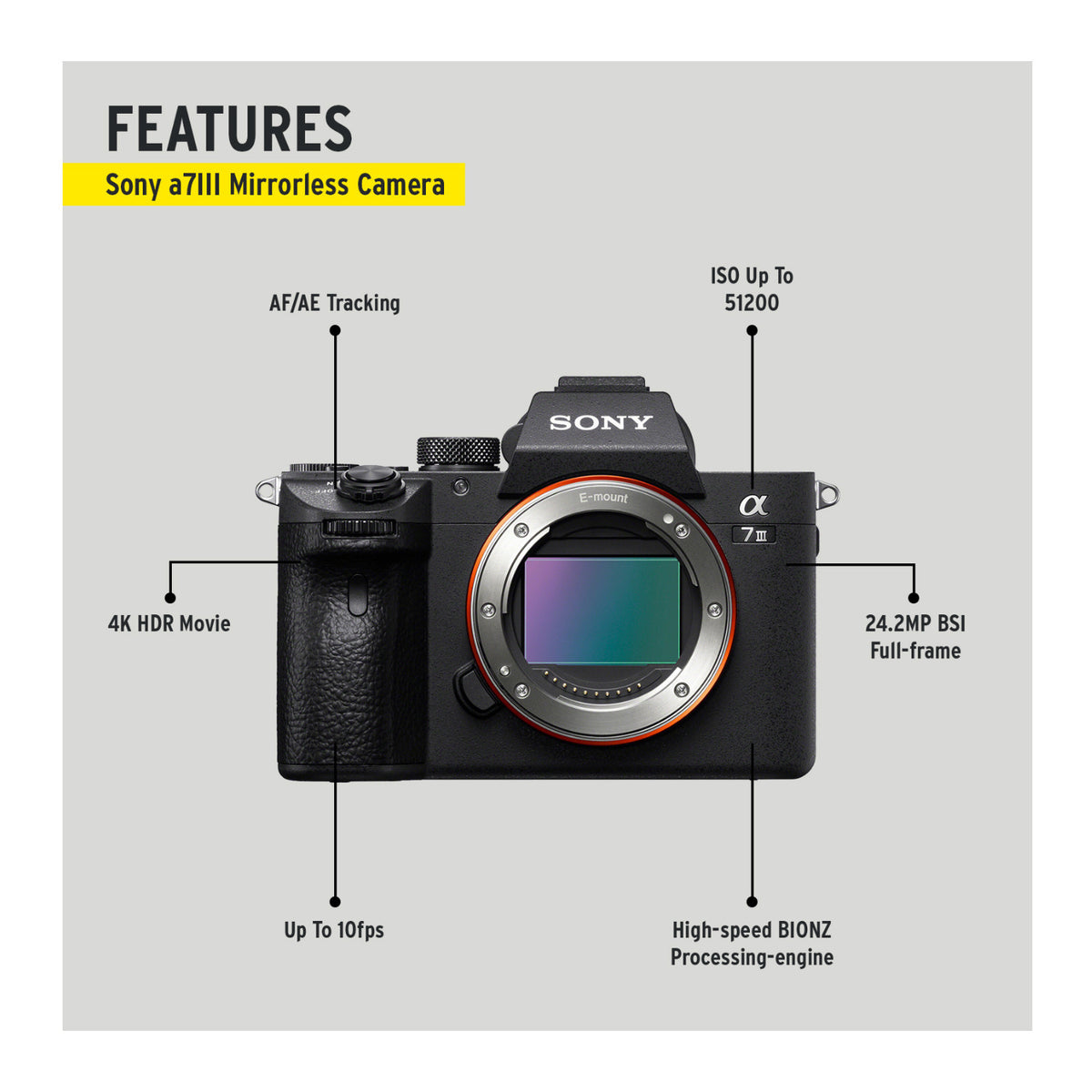 Sony Alpha a7 III Mirrorless Digital Camera (Body Only) Bundle with Accessories