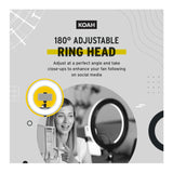 Koah SOL SPHERE 13-Inch 42W Dimmable LED Ring Light Kit with Carrying Bag and Air-Cushioned Stand