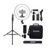Koah SOL SPHERE 13-Inch 42W Dimmable LED Ring Light Kit with Carrying Bag and Air-Cushioned Stand