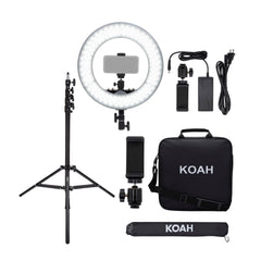Koah SOL SPHERE 13-Inch 42W Dimmable LED Ring Light Kit with Carrying Bag and Air-Cushioned Stand
