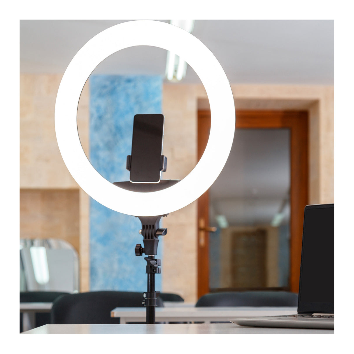 Koah SOL SPHERE 13-Inch 42W Dimmable LED Ring Light Kit with Carrying Bag and Air-Cushioned Stand