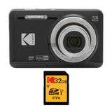Kodak PIXPRO Friendly Zoom FZ55 Digital Camera (Black)	with 32GB Memory Card