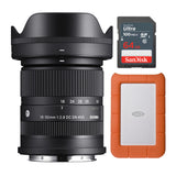Sigma 18-50mm f/2.8 DC DN Contemporary Lens for L Mount with 1TB Portable Hard Drive and Memory Card