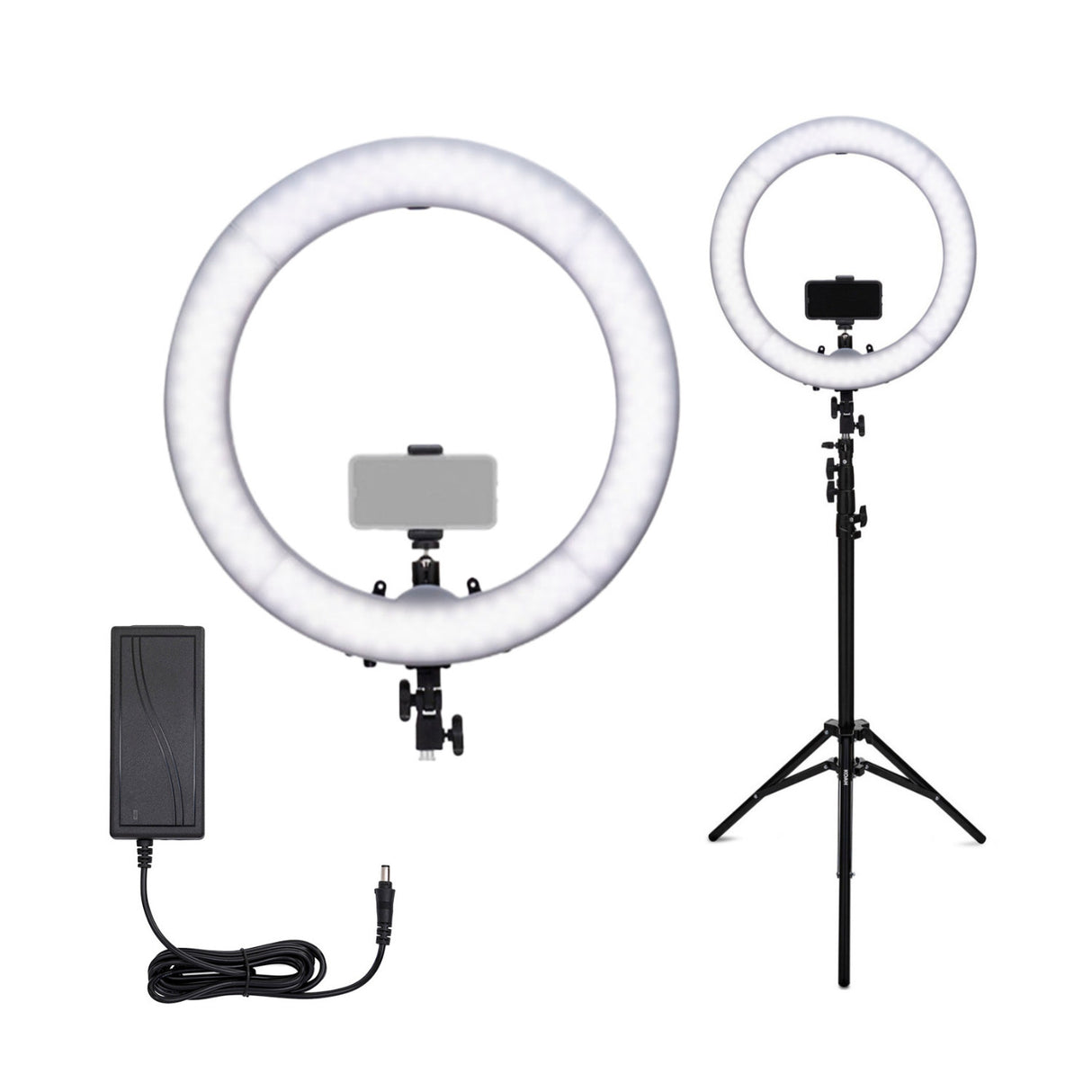 Koah SOL SPHERE 19-Inch 55W Ring Light Kit with Carrying Bag Bundle and Air Cushioned Stand