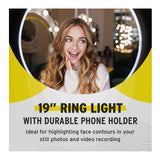 Koah SOL SPHERE 19-Inch 55W Ring Light Kit with Carrying Bag Bundle and Air Cushioned Stand