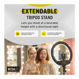 Koah SOL SPHERE 19-Inch 55W Ring Light Kit with Carrying Bag Bundle and Air Cushioned Stand