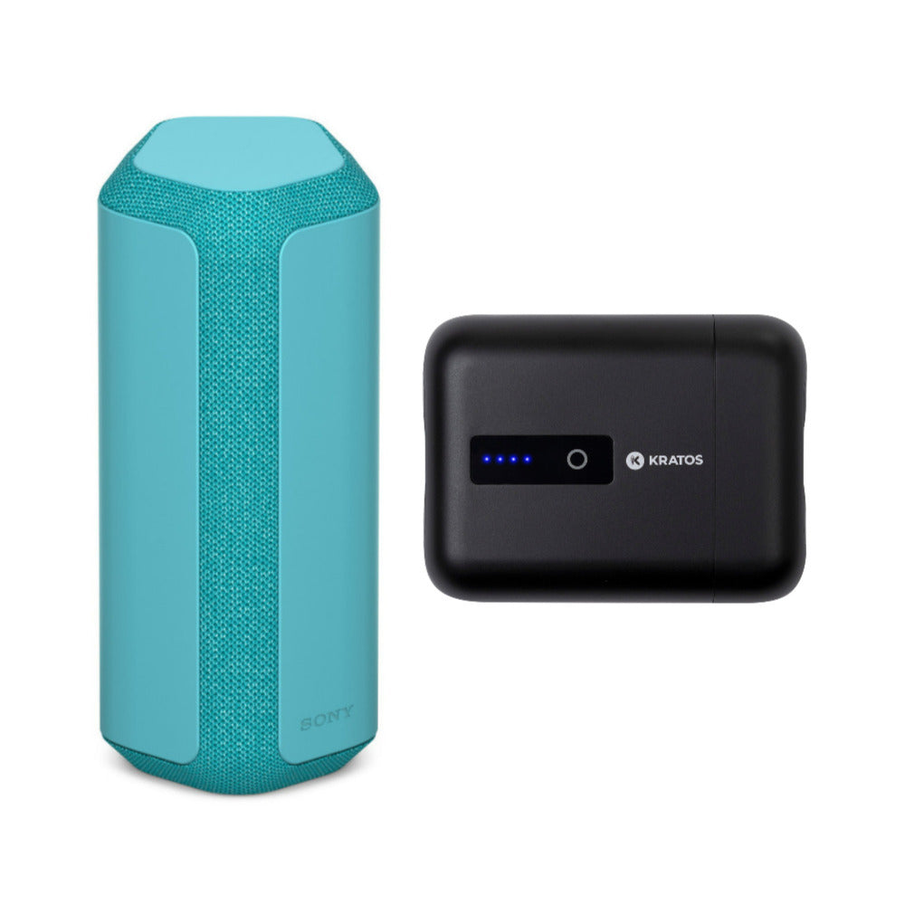 Sony SRS-XE300 X-Series Wireless Portable Bluetooth Speaker (Blue) with 10,000mAh Power Bank
