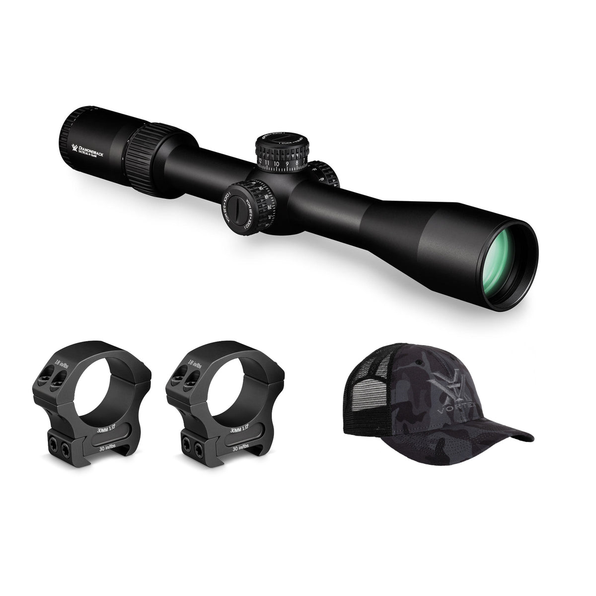 Vortex 4-16x44 Diamondback Riflescope (EBR-2C MRAD Reticle) Accessory Bundle