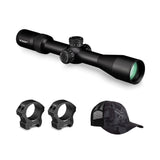 Vortex Optics Diamondback 4-16x44 Riflescope (EBR-2C MOA Reticle) with 30mm Riflescope Rings and Hat