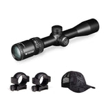 Vortex Crossfire II 2-7x32 Scout Scope (V-Plex MOA Reticle) with 1-inch Riflescope Rings and Hat