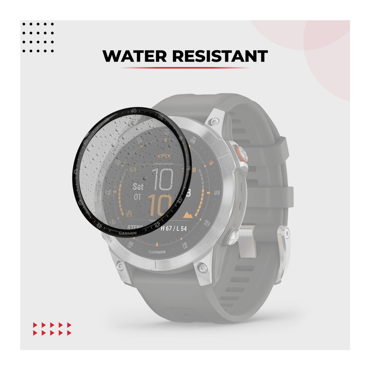 Focus 9H 47mm Tempered Glass Screen Protector Film for Garmin Epix Gen 2, 3-Pack (Open Box)