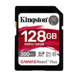 Kingston Canvas React Plus 128GB U3 V90 SDXC UHS-II SD Card and Kingston USB 3.2 SD Card Reader