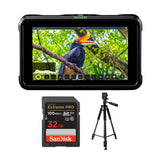Atomos Shinobi 5-Inch HDMI 4K Monitor with 60-Inch Tripod and 32GB Memory Card