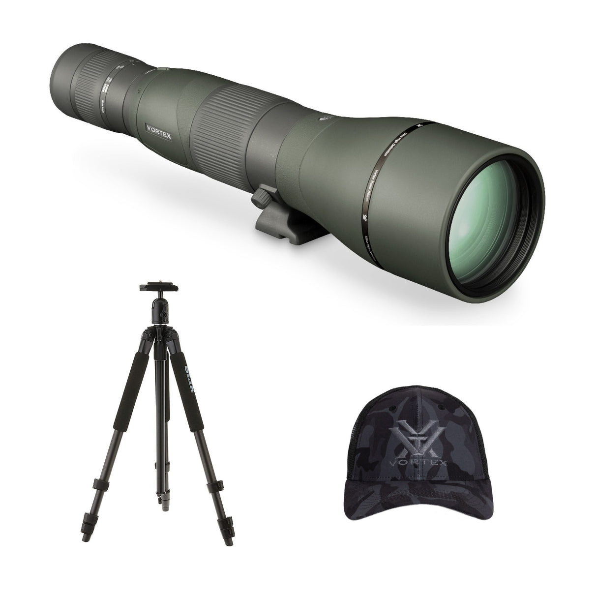 Vortex Razor HD 27-60x85 Spotting Scope (Straight) with Tripod and Logo Hat
