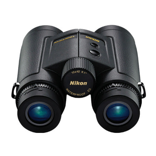 Nikon 10x42 LaserForce Rangefinder Binoculars with Retractable Tether Bundle
