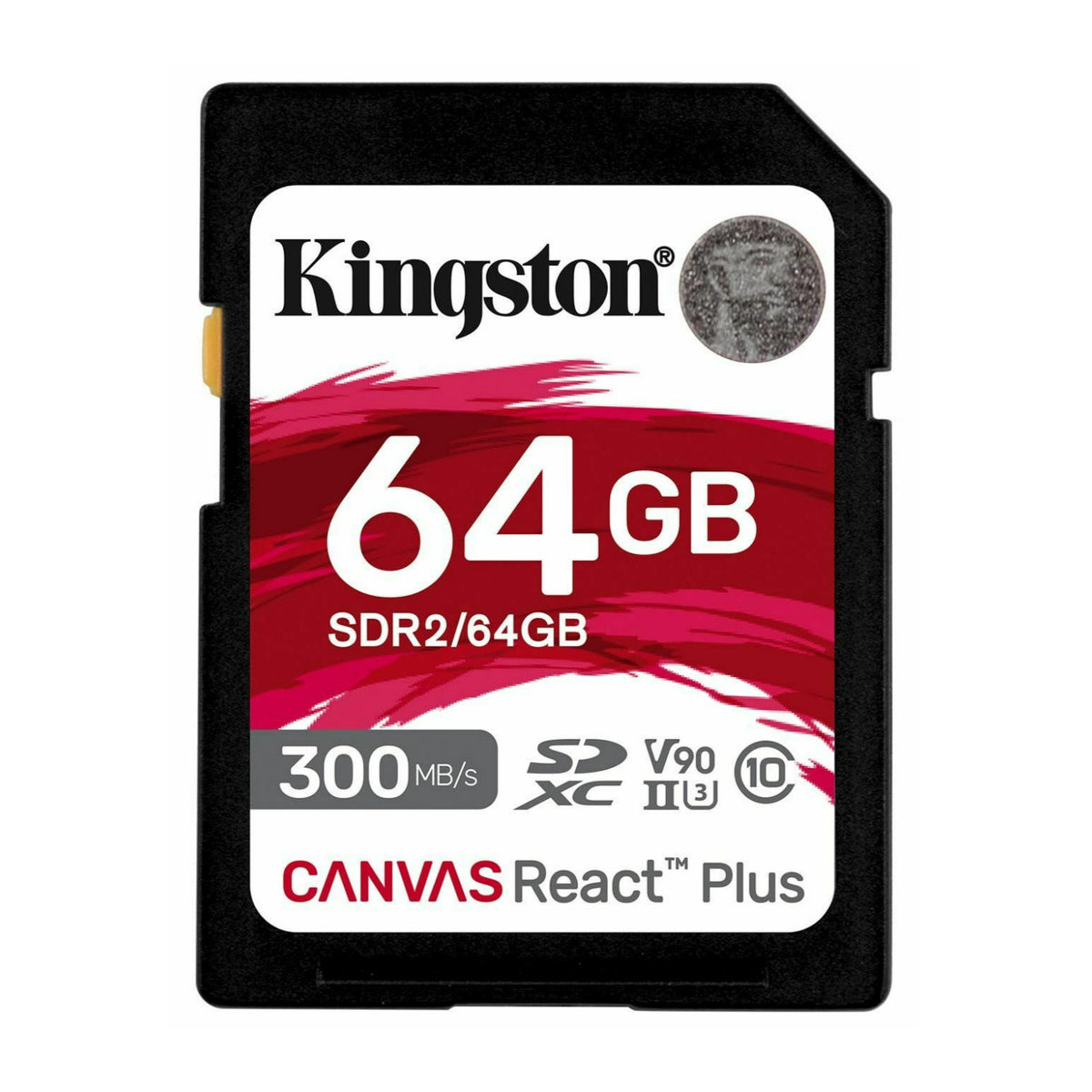 Kingston Canvas React Plus 64GB U3 V90 SD Card with Card Reader