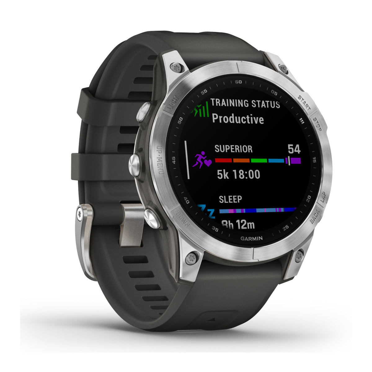 Garmin Fenix 7 Multisport GPS Watch with Graphite Band (Standard Edition Silver)