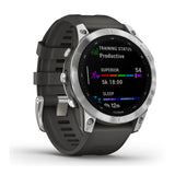 Garmin Fenix 7 Multisport GPS Watch with Graphite Band (Standard Edition Silver)