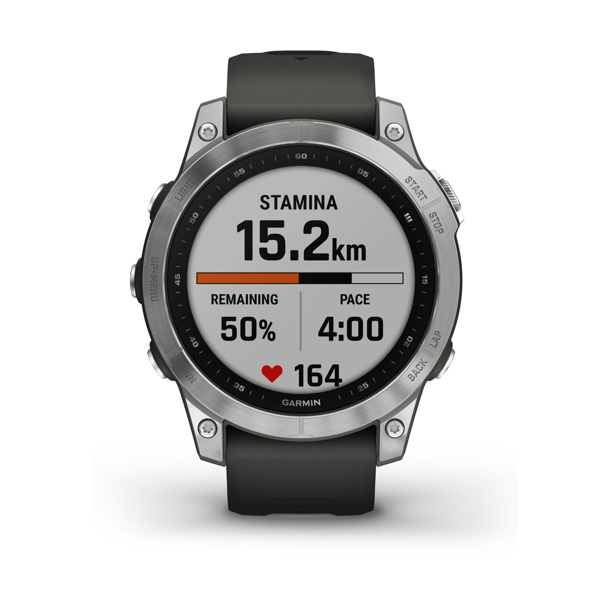 Garmin Fenix 7 Multisport GPS Watch with Graphite Band (Standard Edition Silver)