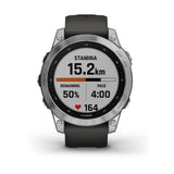 Garmin Fenix 7 Multisport GPS Watch with Graphite Band (Standard Edition Silver)