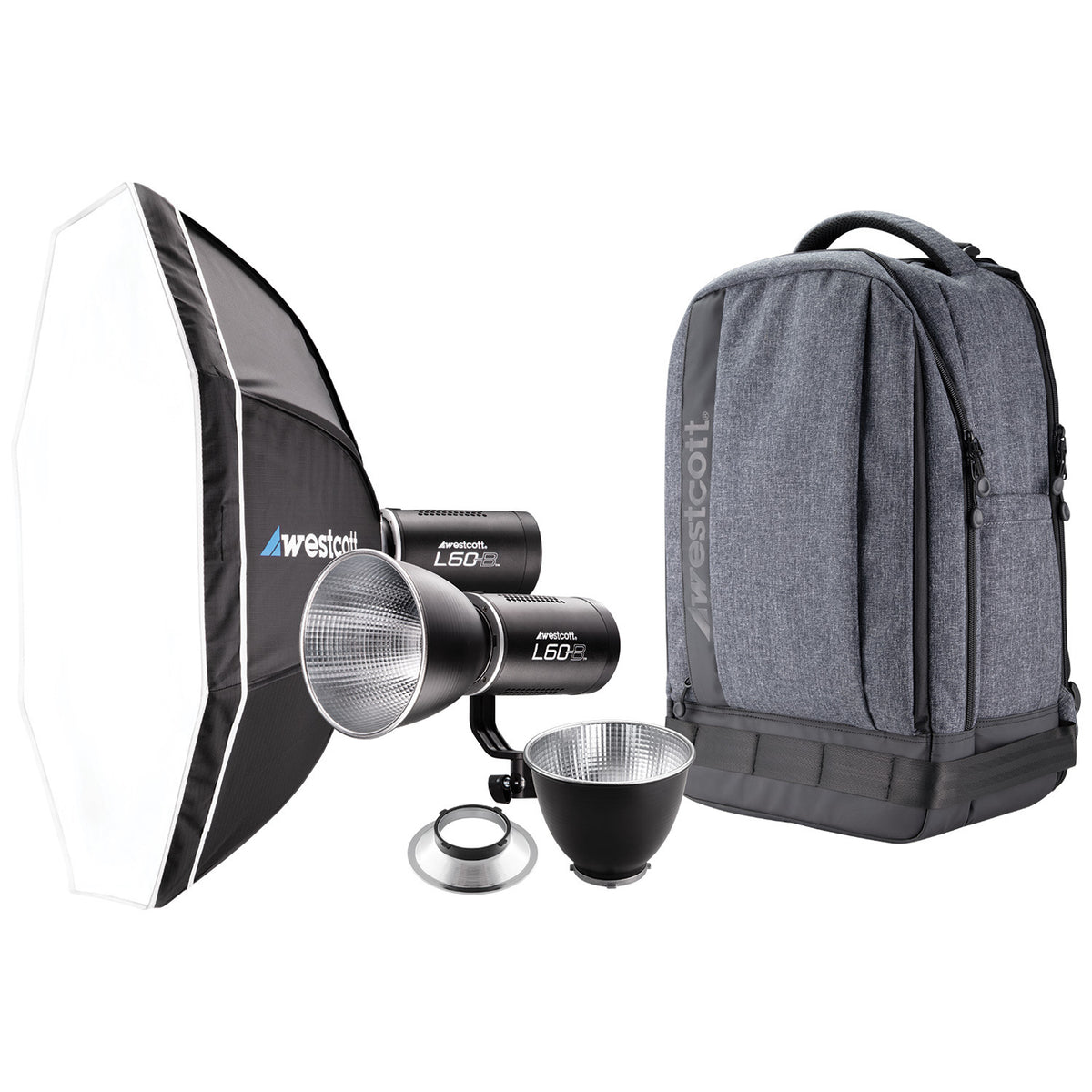 Westcott L60-B Bi-Color COB LED Video Light 2-Pack and Backpack Kit