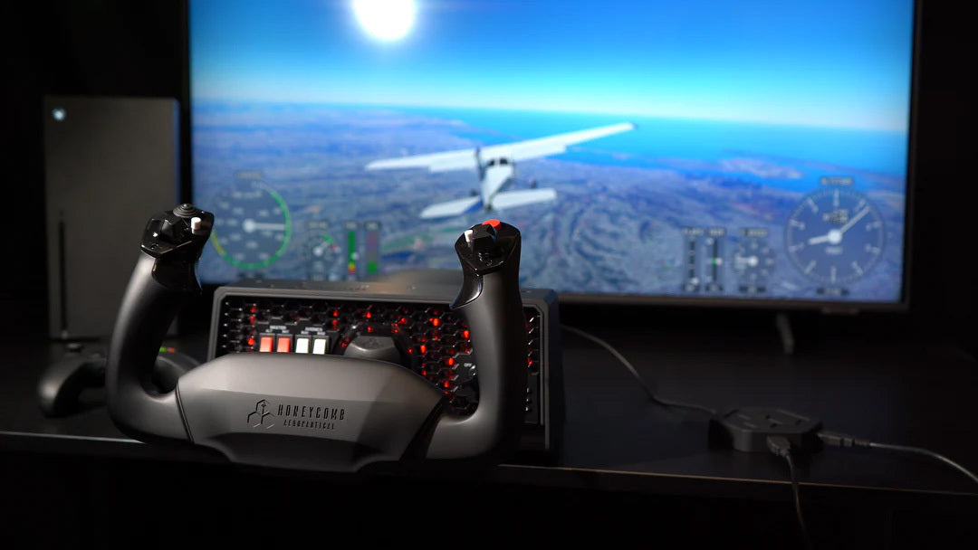 Honeycomb Alpha Flight Controls Yoke and Switch Panel