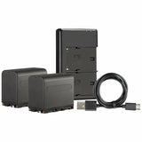 Westcott NP-F970 Dual Battery Pack with Charger  (2-pack L-Series 7.4V 6600mAh 48.8Wh)