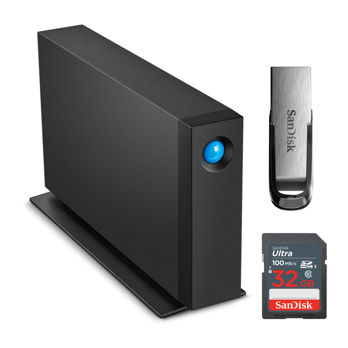 LaCie 4TB d2 Professional USB 3.1 Type-C Desktop Drive with 32GB Storage Bundle