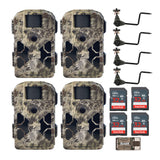 Stealth Cam 2022 G42NG 32MP Trail Camera (4-Pack Kit with Tree Mounts and Cards
