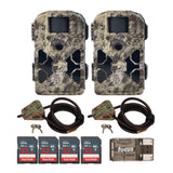 Stealth Cam 2022 G42NG 32MP Trail Camera 2-Pack with Cable Locks and 4 Cards Kit
