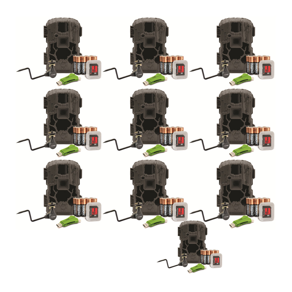Stealth Cam Prevue PXV26 Camera with Card Reader, Batteries, and Card (10-Pack)