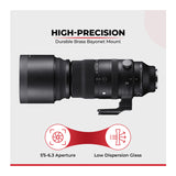 Sigma 150-600mm f/5-6.3 DG DN OS Sports Zoom Lens for Sony E with 1TB Hard Drive and 64GB SD Card