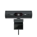 Logitech Brio 500 Webcam with Selfie Ring Light Stand and USB Hub (Graphite)