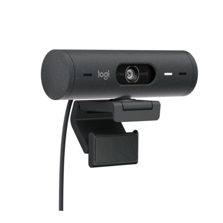 Logitech Brio 500 Webcam with Selfie Ring Light Stand and USB Hub (Graphite)