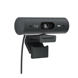 Logitech Brio 500 Webcam with Selfie Ring Light Stand and USB Hub (Graphite)