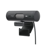 Logitech Brio 500 Webcam with Selfie Ring Light Stand and USB Hub (Graphite)