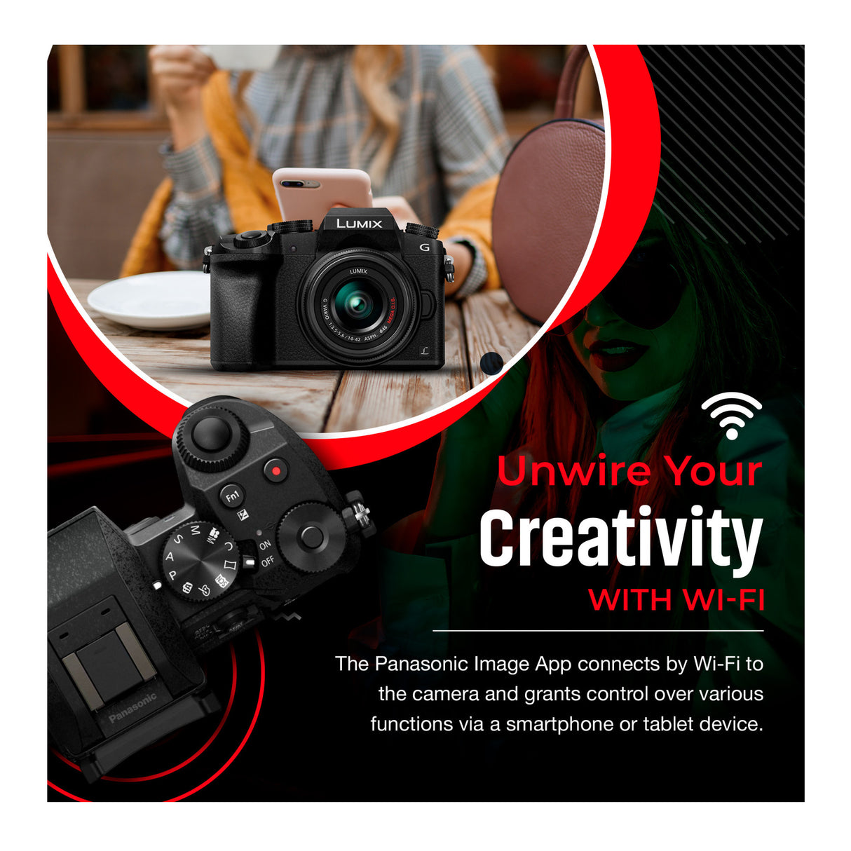 Panasonic LUMIX G7 Mirrorless Camera with 14-42mm Lens and Koah Microphone Bundle