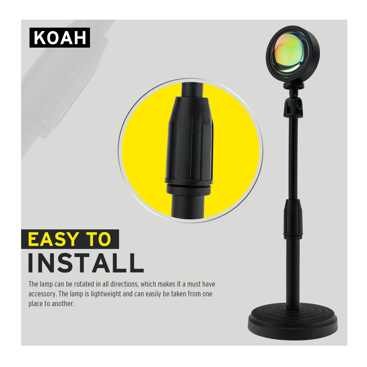 Koah Sunset and Skyscape LED Projection Lamp for Content Creation, Social Media, and Photography