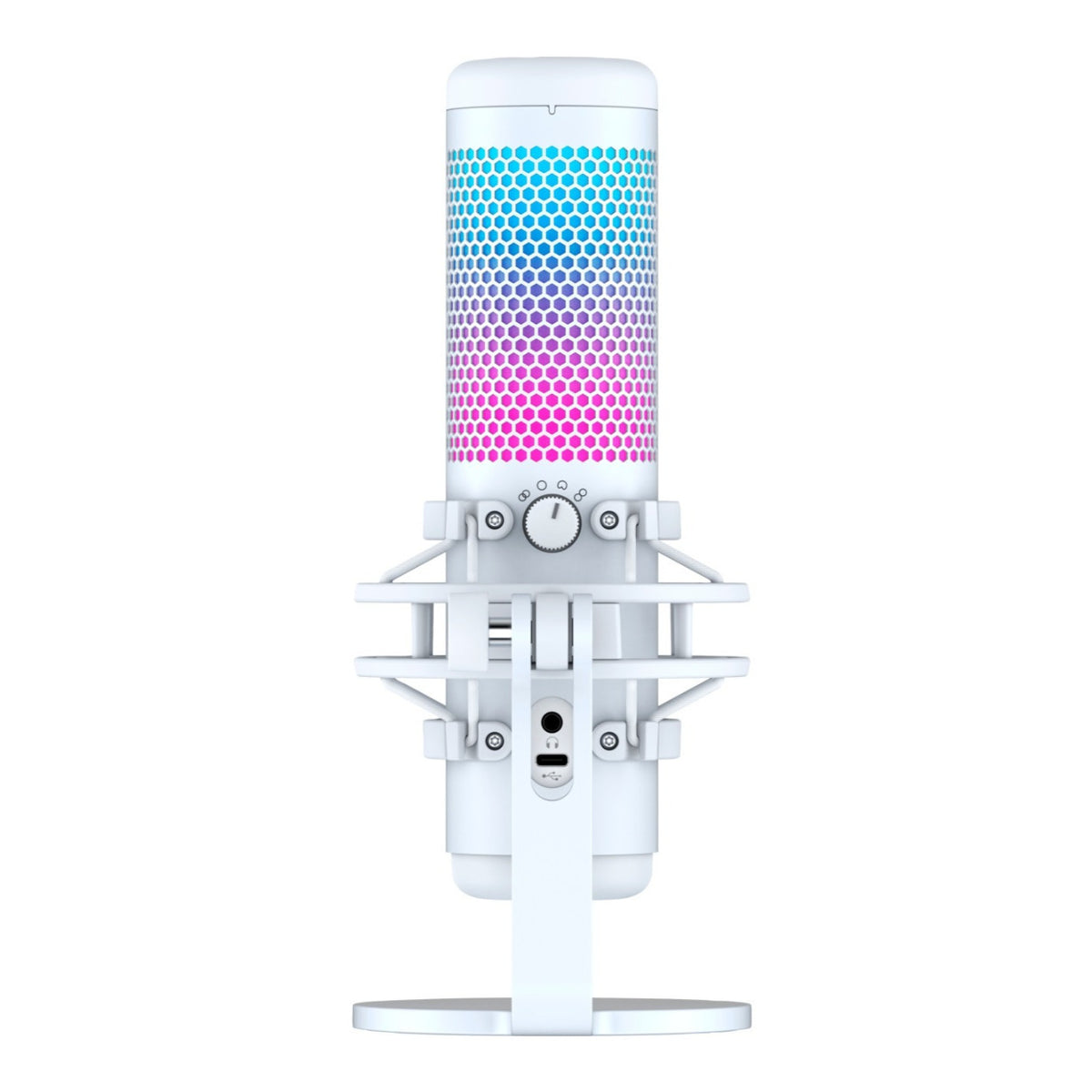 HyperX QuadCast S USB Gaming Microphone with RGB Lighting, White/Gray (Certified Refurbished)