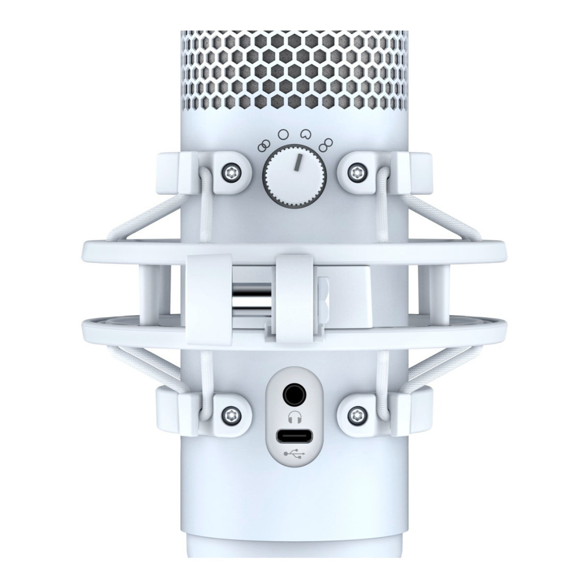 HyperX QuadCast S USB Gaming Microphone with RGB Lighting, White/Gray (Certified Refurbished)