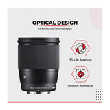 Sigma 16mm f/1.4 DC DN Contemporary Lens for Sony with Accessory Bundle