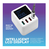 Kratos Power 40W QC3.0/PD3.0 4-Port USB Wall Charger with Digital Display and Foldable Plug