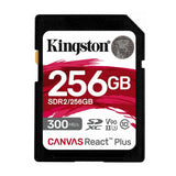 Kingston Canvas React Plus 256GB U3 V90 SDXC UHS-II SD Card (2-Pack) With Pro Memory Case Bundle