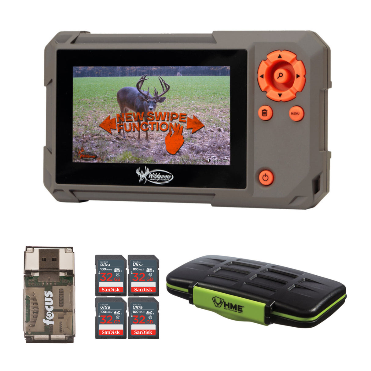 Wildgame Innovations Trail Pad Swipe SD Reader Bundle with SD(4) and Accessories