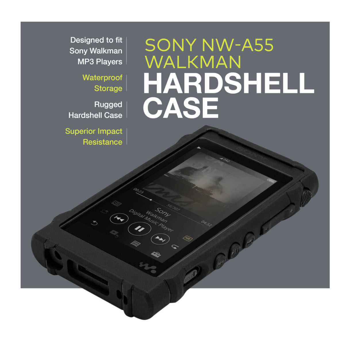 Knox Gear Rugged Hardshell Case for Sony NW-A55 Walkman MP3 Players