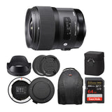 Sigma 35mm f/1.4 DG HSM ART Lens for Nikon with USB Dock and 64GB SD Card Bundle