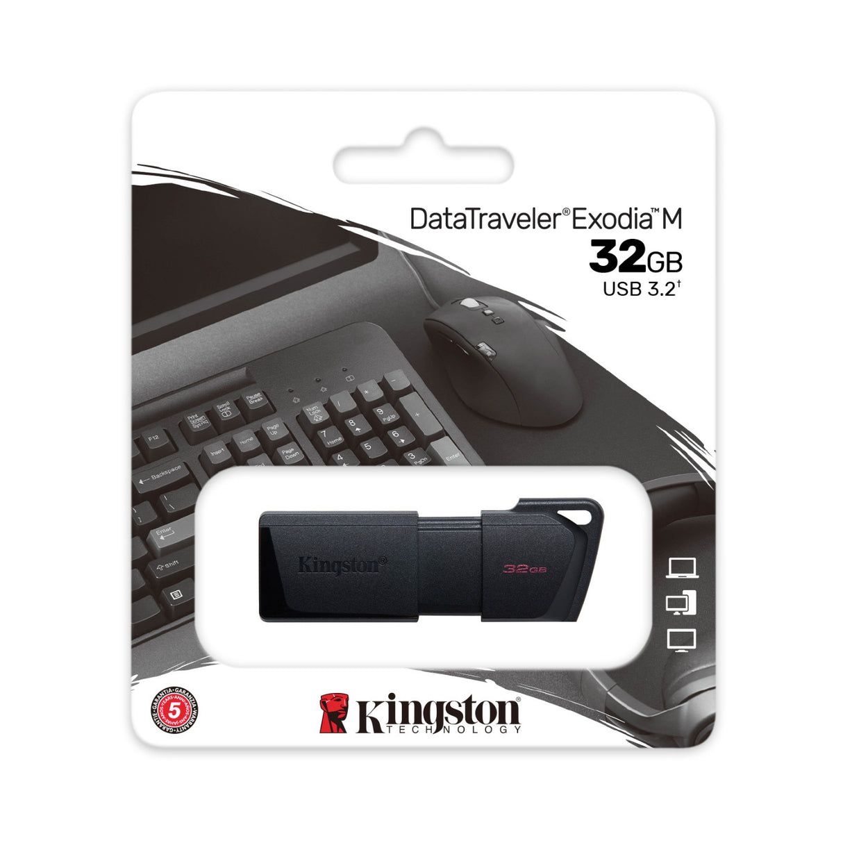Kingston 32GB DataTraveler Exodia M USB 3.2 Flash Drive (Black)