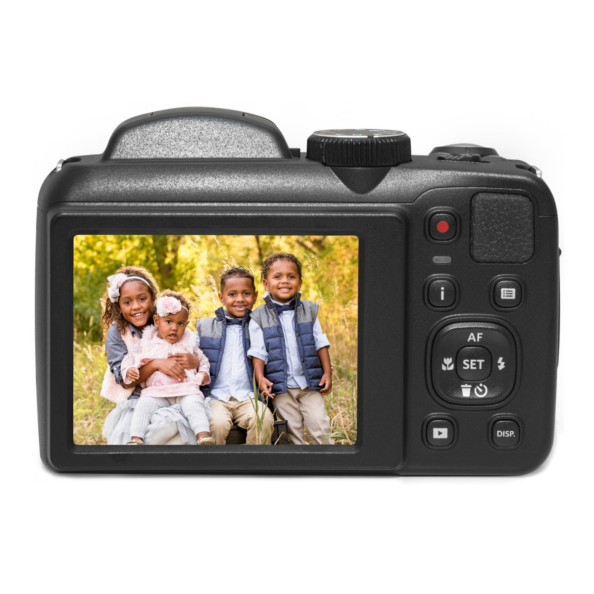 Kodak PIXPRO AZ255 Astro Zoom 16MP Digital Camera (Black) with 64GB SD Card, Batteries Bundle
