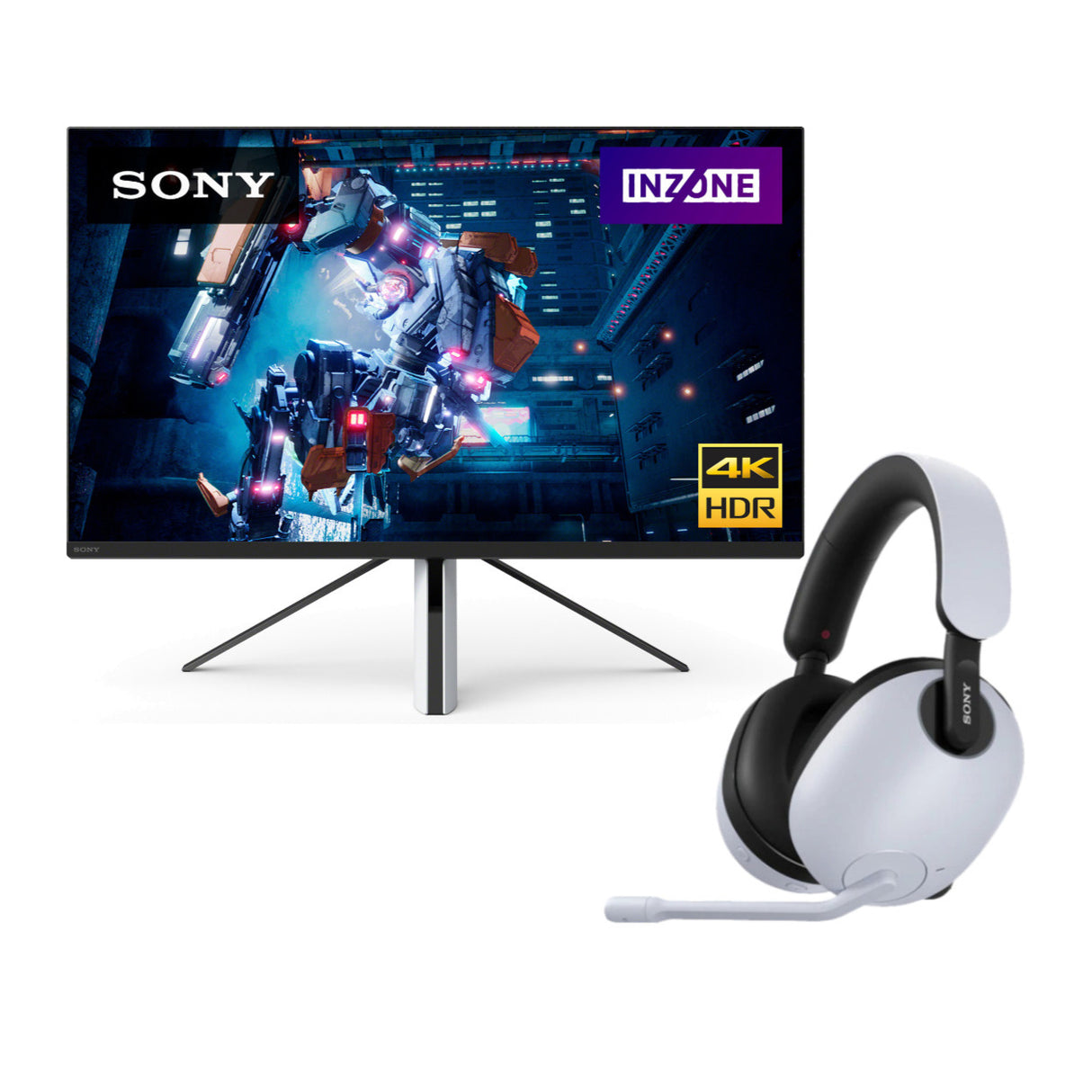 Sony 27-Inch INZONE M9 4K HDR 144Hz Gaming Monitor (SDM-U27M90) with Noise Canceling Gaming Headset